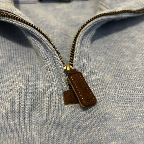 Polo Ralph Lauren Quarter Zip Pullover Light Blue 100% Cotton - Mens XL - Picture 6 of 13